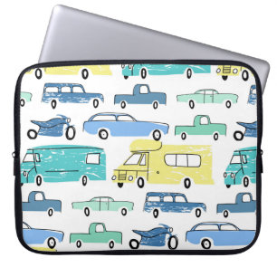 Capa Para Notebook Cartoons urbanos e de transporte com um padrão pe