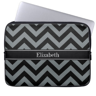 Capa Para Notebook Carvões, preto LG Chevron Black Name Monograma