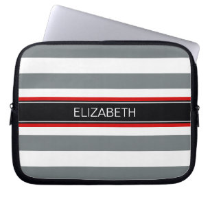 Capa Para Notebook Carvões Whiz Stripe Black Red Name Monograma