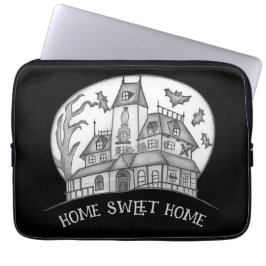Capa Para Notebook Casa Assombrada e Morcegos Halloween