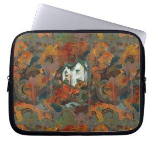Capa Para Notebook Casa Branca e Árvores do outono