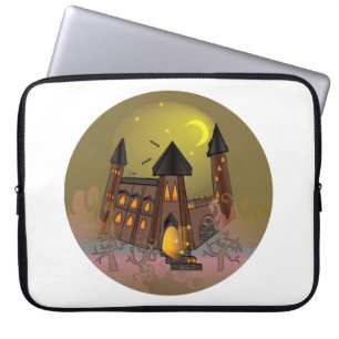 Capa Para Notebook Casa das bruxas do Dia das Bruxas e castelo dos va