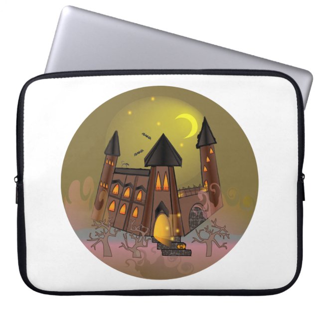 Capa Para Notebook Casa das bruxas do Dia das Bruxas e castelo dos va (Frente)