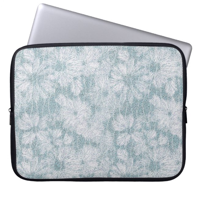 Capa Para Notebook Casa de Campo Velvety Blue Daisy  (Frente)