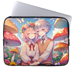 Capa Para Notebook Casal de anime Fofinho bonito, romântico