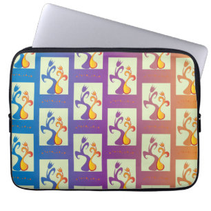 Capa Para Notebook Casal de Tulipas Azul Moderno, Púrpura, Cor de la