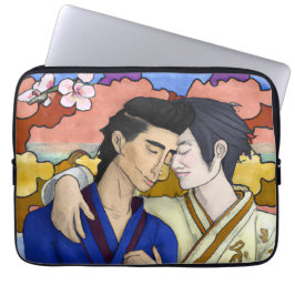 Capa Para Notebook Casal gay no estilo da arte ukiyo-e japonesa