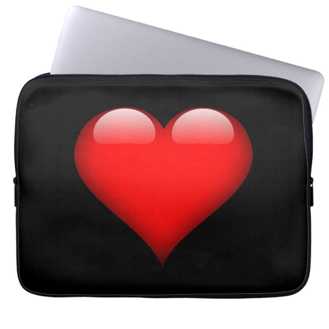 Capa Para Notebook Casamento de Amor com Trendy Heart Vermelho (Frente)