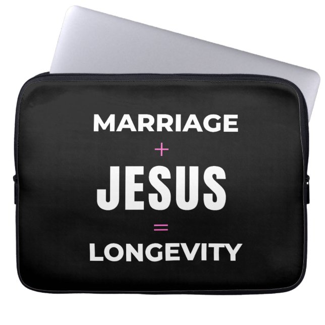 Capa Para Notebook Casamento + Jesus = Longevidade (Frente)