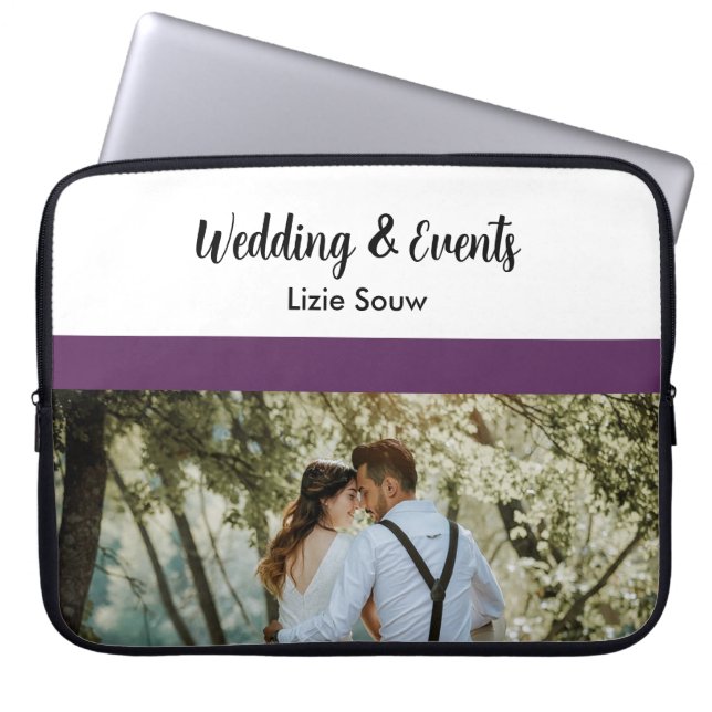 Capa Para Notebook Casamento roxo e branco (Frente)