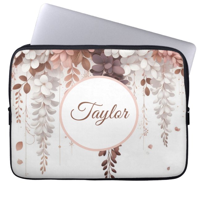 Capa Para Notebook Cascade Rosa Wisteria de cacau (Frente)