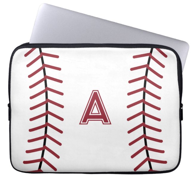 Capa Para Notebook Caso de Laptop de Baseball em Monograma (Frente)