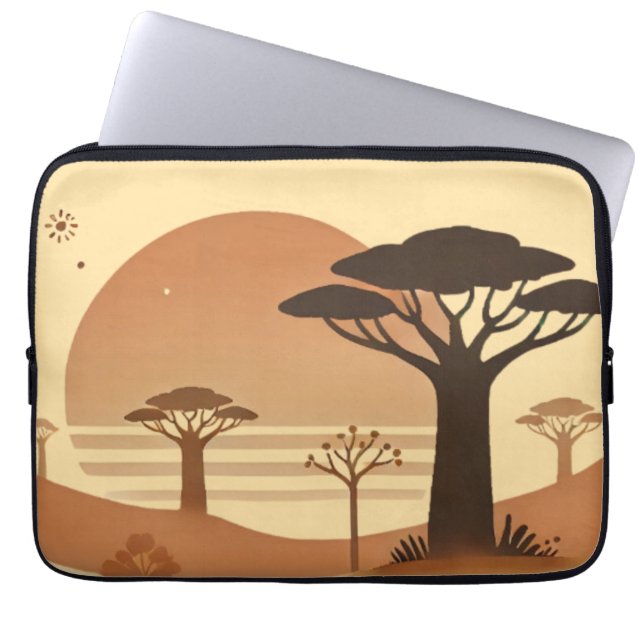 Capa Para Notebook Caso de Laptop 🌅 - 🌅 de Elegância Africana Sunse (Frente)
