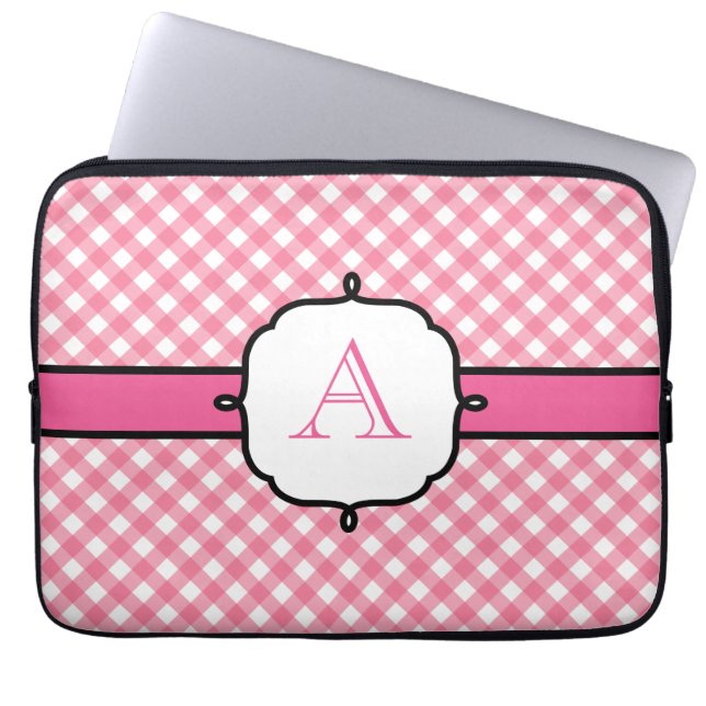 Capa Para Notebook Caso de Laptop Gingham Monogramed (Frente)