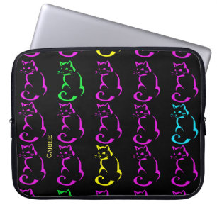 Capa Para Notebook Caso de Laptop Personalizado Neon Cats
