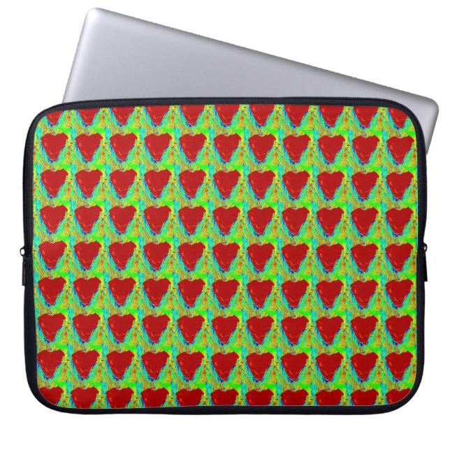 Capa Para Notebook caso de padrão cardíaco vermelho (Frente)