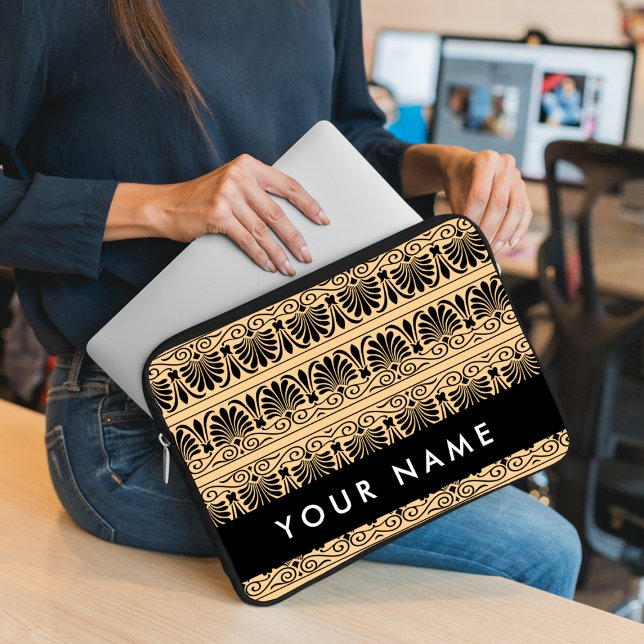 Capa Para Notebook Castanho Arábico Grego, Seu Nome, Personalizar (Criador carregado)