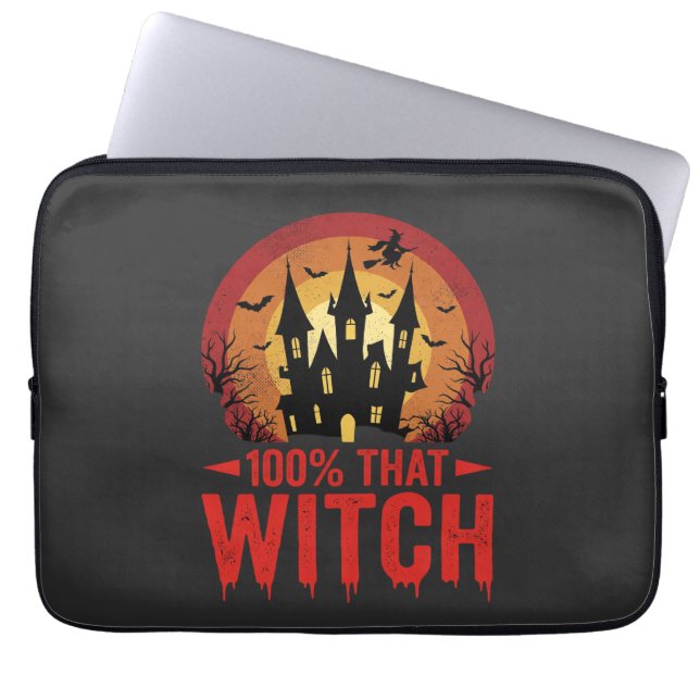 Capa Para Notebook Castelo de Halloween daquela Bruxa 100% (Frente)