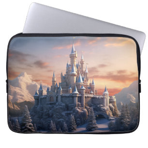 Capa Para Notebook Castelo digital de fantasia nas montanhas