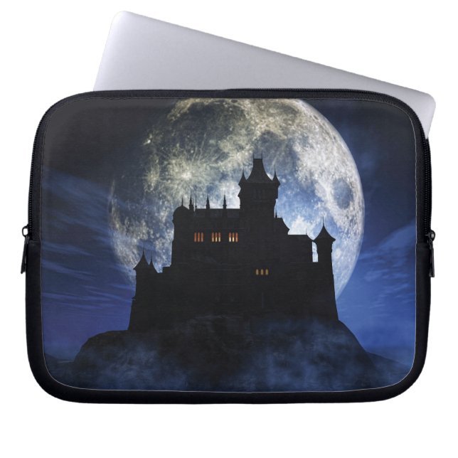 Capa Para Notebook Castelo fantasma durante a noite (Frente)
