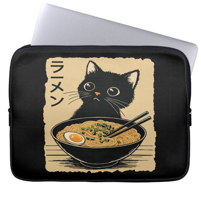 Capa Para Notebook Cat eating ramen  (Frente)