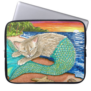 Capa Para Notebook Cat Mermaid 23