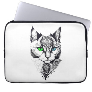 Capa Para Notebook Cat Pet Animal Nature Ilustração Arte Tatuagem