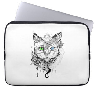 Capa Para Notebook Cat Pet Animal Nature Ilustração Arte Tatuagem
