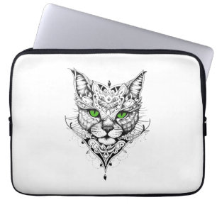 Capa Para Notebook Cat Pet Animal Nature Ilustração Arte Tatuagem