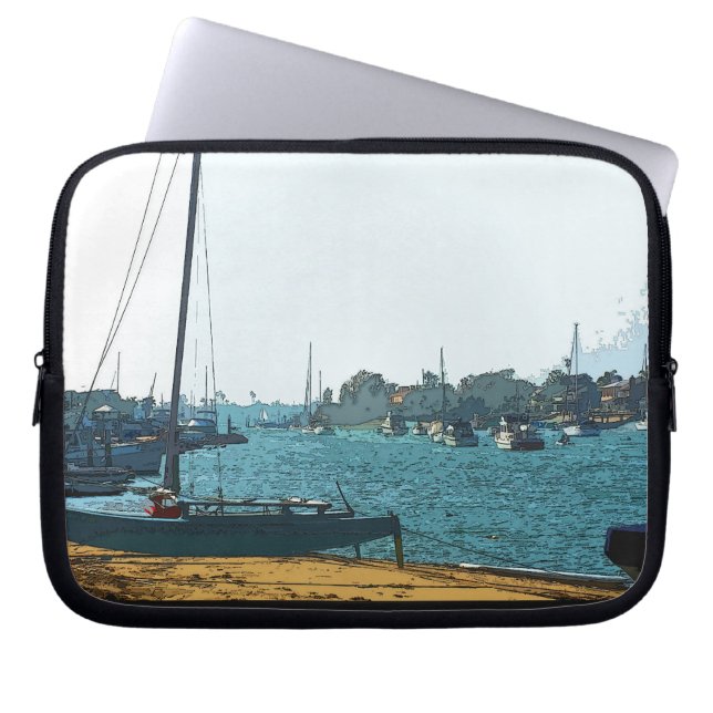 Capa Para Notebook Catamarran no saco dos eletrônicos da praia da (Frente)