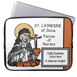 Capa Para Notebook Catarina de Siena com Coração Crucifixo