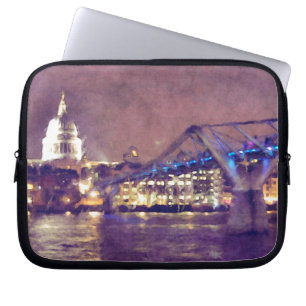 Capa Para Notebook Catedral de Paul da rua por Pintura Noturna de Bel
