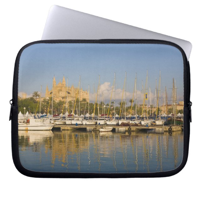 Capa Para Notebook Catedral e marina, Palma, Mallorca, Espanha (Frente)