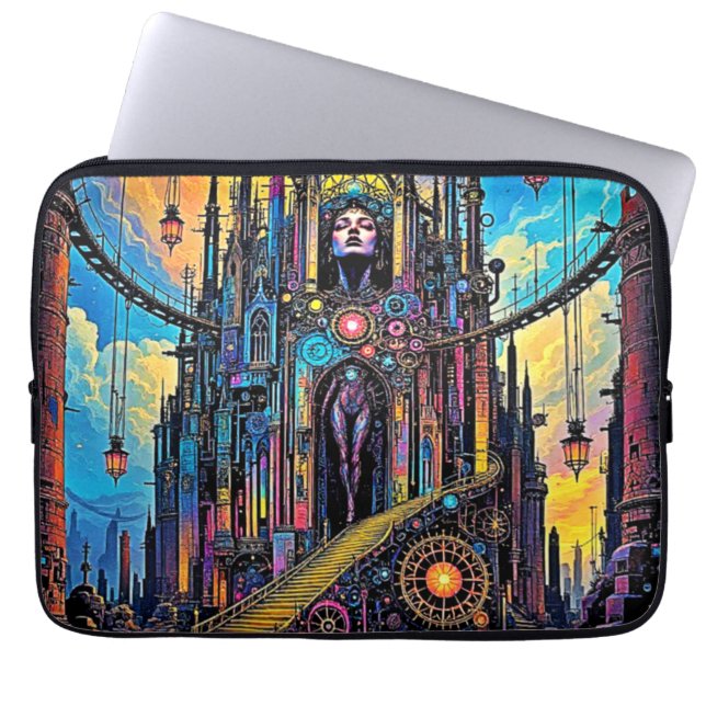 Capa Para Notebook Catedral Mística Steampunk (Frente)