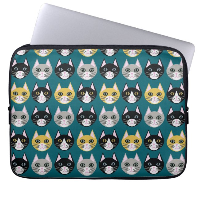 Capa Para Notebook Cats teal (Frente)