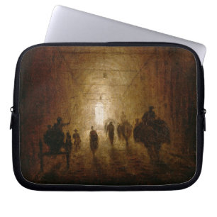 Capa Para Notebook Cavaleiros e pedestres que passam com um P