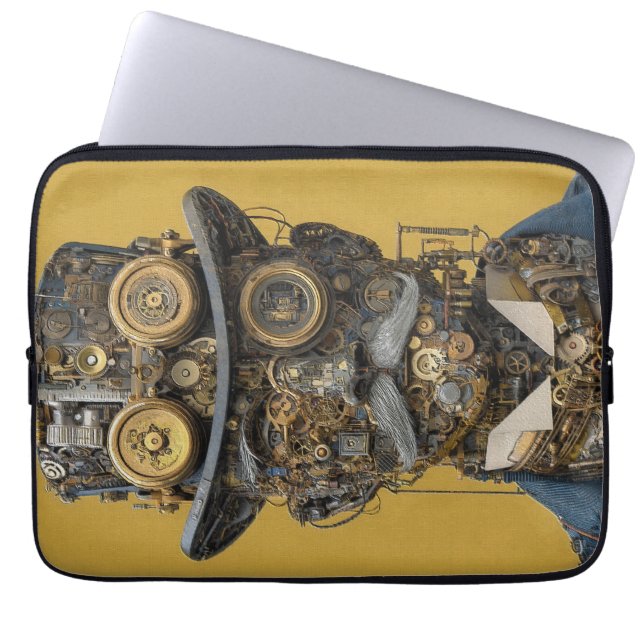 Capa Para Notebook Cavalheiro Mecânico Steampunk (Frente)