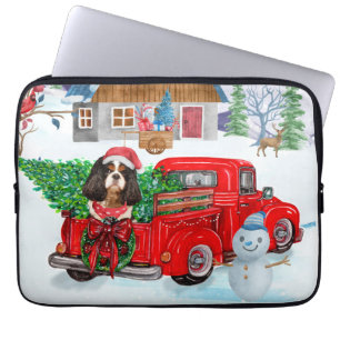 Capa Para Notebook Cavalier King Dog Em Neve De Caminhão No Parto De 