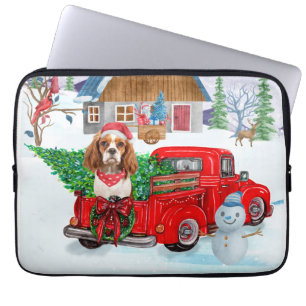 Capa Para Notebook Cavalier King Dog Em Neve De Caminhão No Parto De 