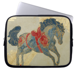 Capa Para Notebook Cavalo Azul Real Ornamentado