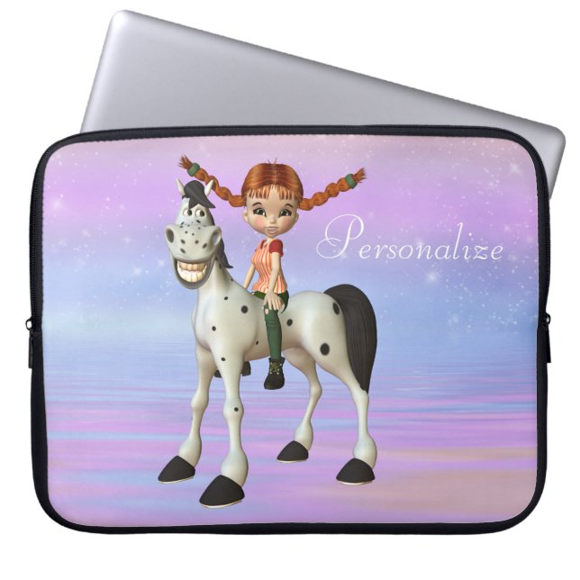 Capa Para Notebook Cavalo bonito & a bolsa de laptop personalizada (Frente)