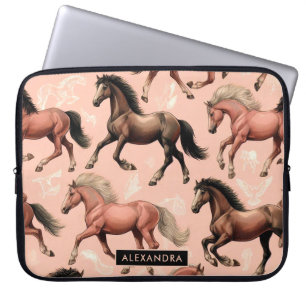 Capa Para Notebook Cavalo Cinto Rosa Sem Costura