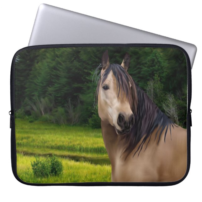 Capa Para Notebook Cavalo de Pele Escareca (Frente)