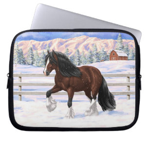 Capa Para Notebook Cavalo de Rascunho de Vanner Gypsy Bay Brown em Ne