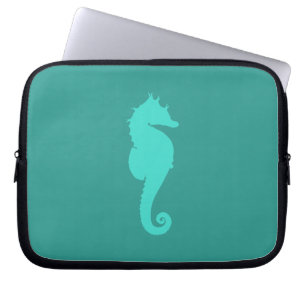 Capa Para Notebook Cavalo-Marinho Turquesa
