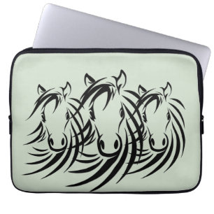 Capa Para Notebook Cavalo Negro Verde