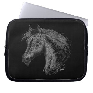 Capa Para Notebook Cavalo:Preto