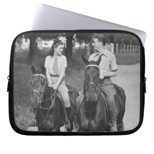 Capa Para Notebook Cavalos de equitação do casal