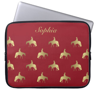 Capa Para Notebook Cavalos do prazer do ouro/Bordéus