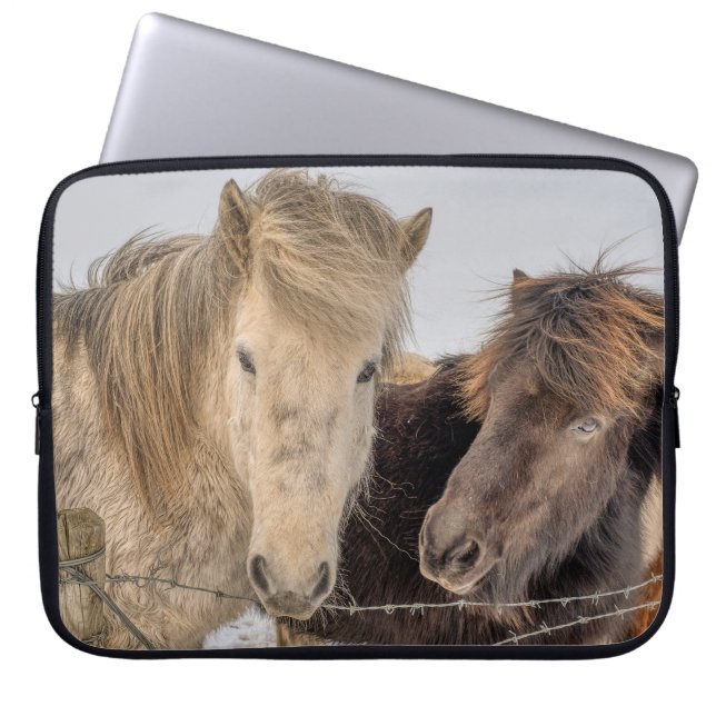 Capa Para Notebook Cavalos Islandeses (Frente)